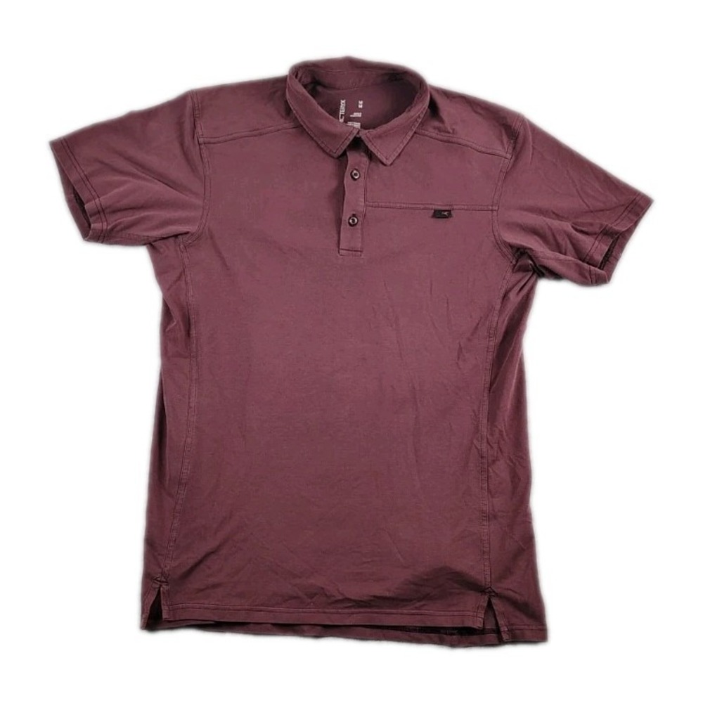 Arc'teryx Men's 'Captive' Short Sleeve Polo Shirt Medium Burgundy Outdoor Hike